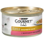 Вологий корм для котів Purina Gourmet Gold Шматочки в соусі з фореллю і овочами