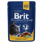 Вологий корм для котів Brit Premium Cat Chicken & Turkey