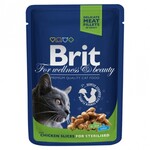 Вологий корм для котів Brit Premium Cat Sterilised Chicken