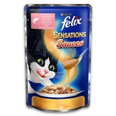 Влажный корм для кошек Purina Felix Sensations с лососем со вкусом креветок в соусе
