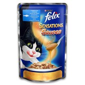Влажный корм для кошек Purina Felix Sensations с сайдой и томатами в соусе