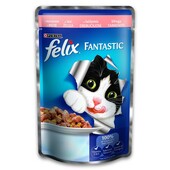 Влажный корм для кошек Purina Felix Fantastic с лососем в желе