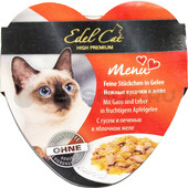 Влажный корм для кошек Edel Cat Нежные кусочки в соусе с гусем и печенью в яблочном желе