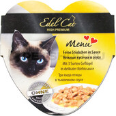 Влажный корм для кошек Edel Cat Нежные кусочки в соусе три вида птицы в тыквенном соусе