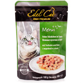 Влажный корм для кошек Edel Cat Нежные кусочки в соусе с индейкой и уткой