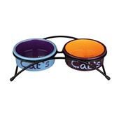 Миски для кошек керамические на подставке Trixie Eat on Feet, 2 x 300 мл, 12 см