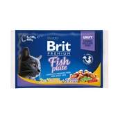 Влажный корм для котов Brit Premium Cat Fish Plate Рыбная тарелка (ассорти из 2 вкусов)