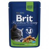 Влажный корм для котов Brit Premium Cat Sterilised Chicken