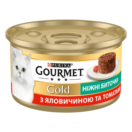 Вологий корм для котів Purina Gourmet Gold Ніжні биточки з яловичиною і томатом
