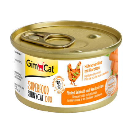 Влажный корм для котов GimCat Superfood ShinyCat Duo с курицей и морковью