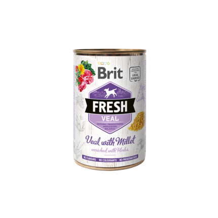 Влажный корм для собак Brit Fresh Veal with Millet 