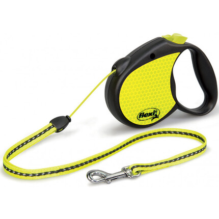Поводок-рулетка Flexi Neon Reflect S, 5 м, трос