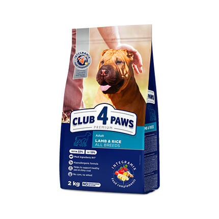 Сухой корм для собак Club 4 Paws Premium Adult All Breeds Lamb & Rice (Клуб 4 Лапы Премиум Для Взрослых Собак Всех Пород С Ягненком И Рисом)