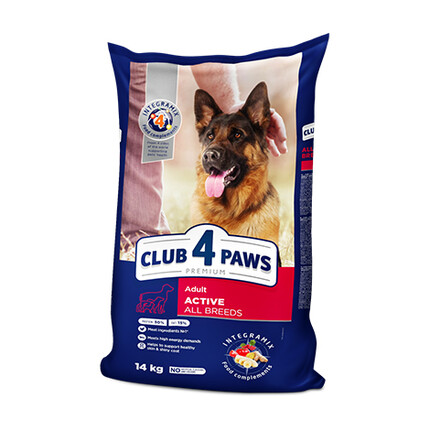 Club 4 Paws Premium Adult Active All Breeds (Клуб 4 Лапы Премиум Для Взрослых Собак Всех Пород, Ведущих Активный Образ Жизни)