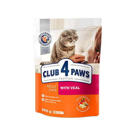 Сухой корм для кошек Club 4 Paws Premium Adult Veal (Клуб 4 Лапы Премиум Для Взрослых Кошек С Телятиной)