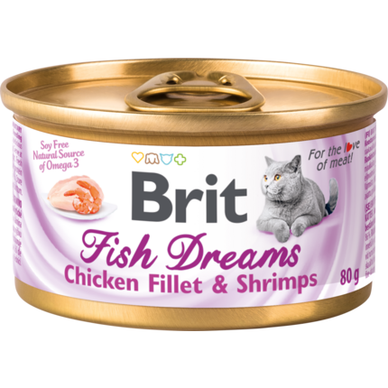 Влажный корм для кошек Brit Fish Dreams Chicken Fillet & Shrimps (Брит Фиш Дримс Куриное Филе с Креветками)
