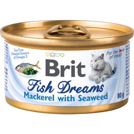 Влажный корм для кошек Brit Fish Dreams Mackerel & Seaweed (Брит Фиш Дримс Скумбрия и Морские Водоросли)