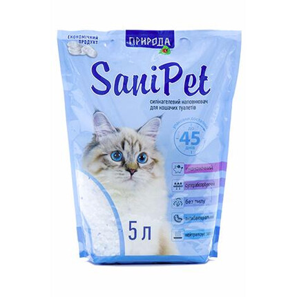 Силикагелевый наполнитель для кошачьего туалета Природа SaniPet