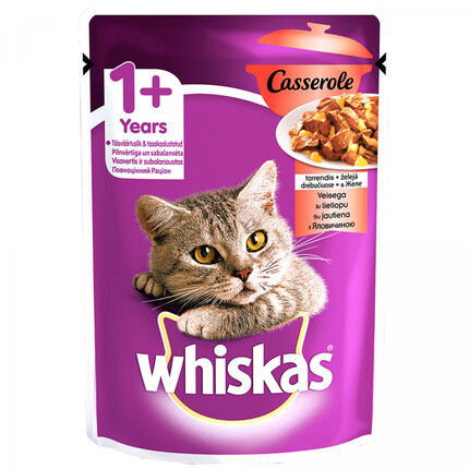 Влажный корм для кошек Whiskas Casserole с говядиной в желе