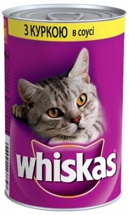 Консерва для кошек Whiskas с курицей в соусе
