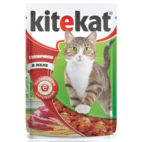 Влажный корм для кошек Kitekat с говядиной в желе