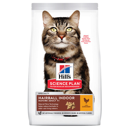 Сухой корм для кошек Hill's Science Plan Feline Mature Adult 7+ Hairball Indoor Chicken