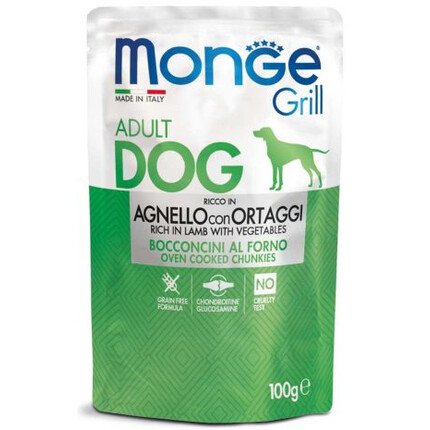 Влажный корм для собак Monge Grill Lamb & Vegetables (Монж Гриль с ягненком и овощами)