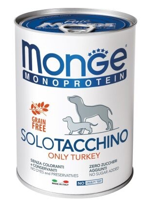 Влажный корм для собак Monge Monoprotein Turkey (Монж Монопротеин с индейкой)