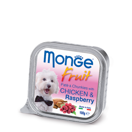 Вологий корм для собак Monge Fruit Chicken & Raspberry