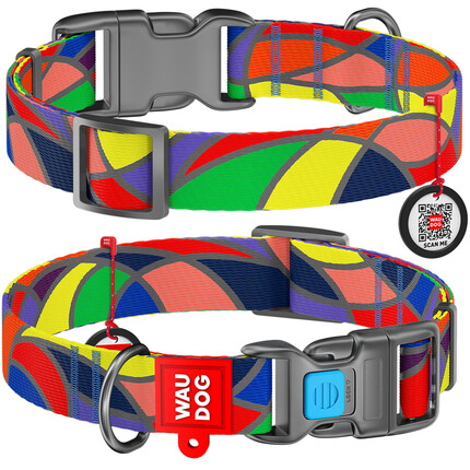 Ошейник для собак нейлоновый WauDog Nylon Витраж