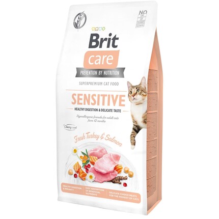 Сухой корм для кошек Brit Care Grain-Free Sensitive Healthy Digestion & Delicate Taste Fresh Turkey & Salmon