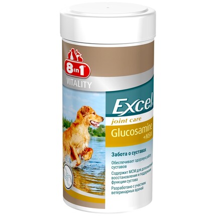 Вітаміни для забезпечення здорової роботи суглобів собак 8in1 Excel Glucosamine + MSM