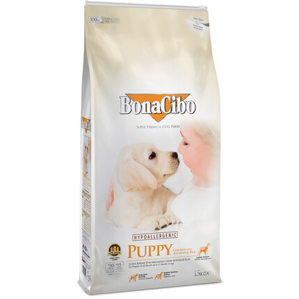 Сухой корм для собак BonaCibo Puppy Chicken with Anchovy & Rice (Бонасибо Паппи Курица, Анчоусы и Рис)