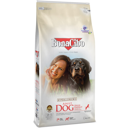 Сухой корм для собак BonaCibo Dog Adult High Energy Chicken with Anchovy & Rice 