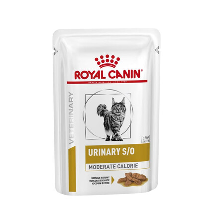 Влажный лечебный корм для кошек Royal Canin Urinary S/O Moderate Calorie Morsels in Gravy (Роял Канин Уринари С/О Модерейт Калори Кусочки в Соусе)