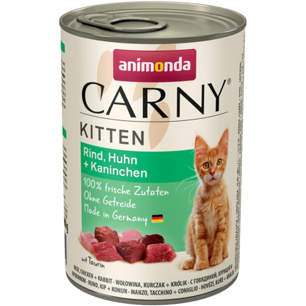 Влажный корм для котят Animonda Carny Kitten Beef, Chicken + Rabbit (говядина, курица и кролик)