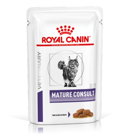 Лечебный влажный корм для кошек Royal Canin Mature Consult (кусочки в соусе)