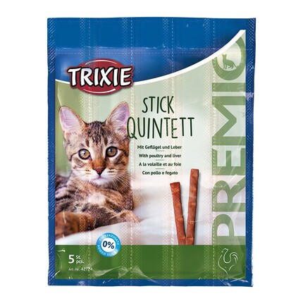 Лакомство для кошек Trixie Premio Stick Quintett (домашняя птица и печень)