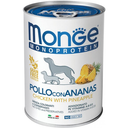 Влажный корм для собак Monge Monoprotein Chicken with Pineapple (курица и ананасы)