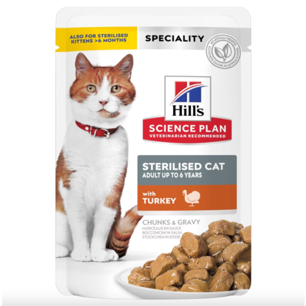Влажный корм для котов Hill's Science Plan Sterilised Cat Adult Turkey (кусочки в соусе)
