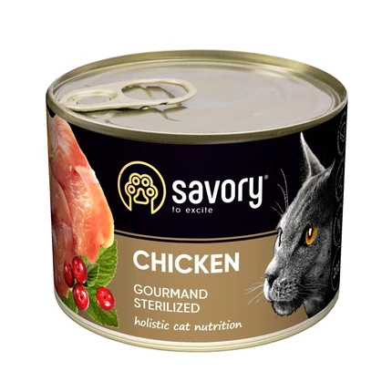 Вологий корм для котів Savory Gourmand Sterilized Chicken (курка)