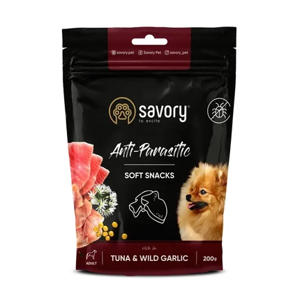 Лакомства для собак Savory Anti-Parasitic Soft Snacks Tuna & Wild Garlic (тунец и дикий чеснок)