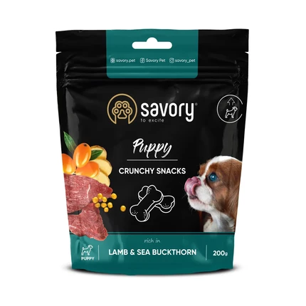 Лакомства для цуценят Savory Puppy Crunchy Snacks Lamb & Sea Buckthorn (ягня та обліпиха)