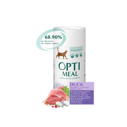 Лечебный сухой корм для кошек Optimeal Cat Adult Duck