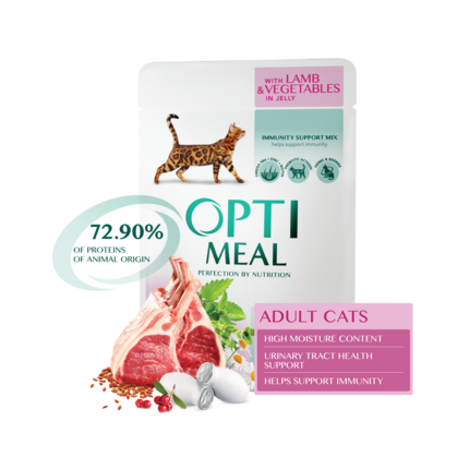 Влажный корм для кошек Optimeal Cat Adult Lamb And Vegetables