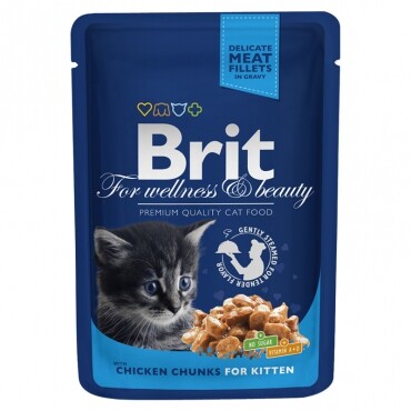 Влажный корм для котят Brit Premium Kitten Chicken (курица)