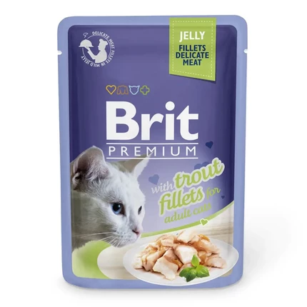 Влажный корм для котов Brit Premium Cat Trout Fillets Jelly (филе форели в желе)