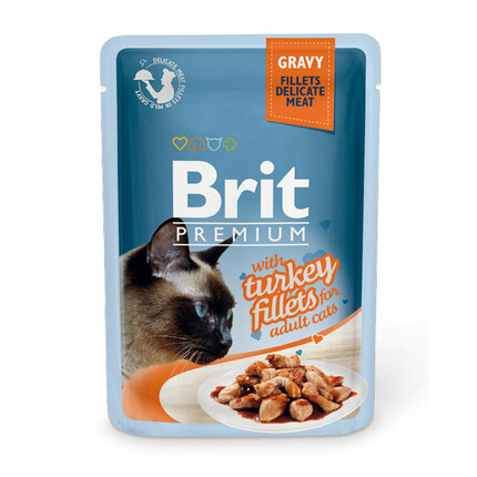 Влажный корм для кошек Brit Premium Cat Turkey Fillets Gravy